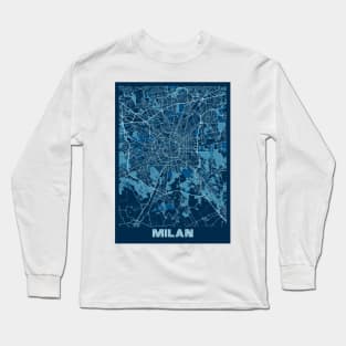 Milan - Italy Peace City Map Long Sleeve T-Shirt